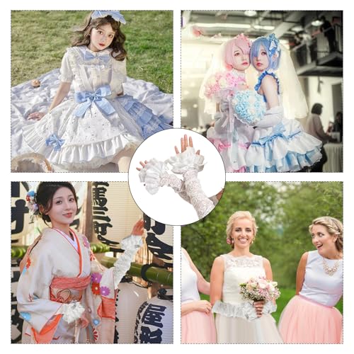 雲見 アームカバー レース レディース 薄手 花柄 日焼け止め アームウォーマー つけ袖 レースフリル アームスリーブ ロリータ y2k お姫様 地雷系 ガーリー系 かわいい おしゃれ の商品画像 4