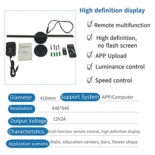 Cacacol 3D Hologram Advertising Fan 720P Hd Wi-Fi 3D Naked Eye Holographic Led Fan For Store Sign Shopping Mall Restaurant Bar Holiday Events Display Etc #TOP6
