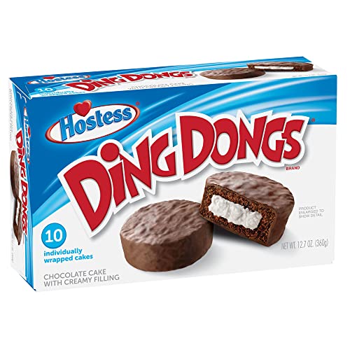 Hostess Ding Dongs Snack Cakes, Chocolate Flavor, 12.7 oz. Box, 10 Count