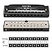 NEUMA Harmonica 10 Holes 20 Tunes Mouth Organ Blues Deluxe Harmonica, Key of C Major for Beginner, Adults, Kids Gift, Professional with Case and Cleaning Cloth, Black