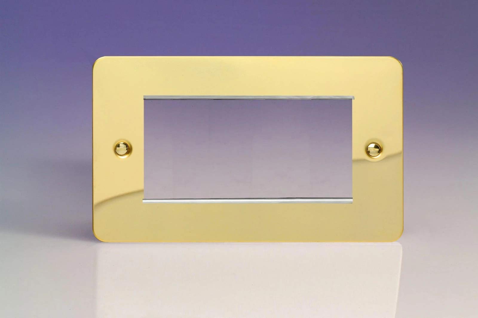 Varilight DataGrid Twin Plate (4 Grid Spaces) Polished Brass