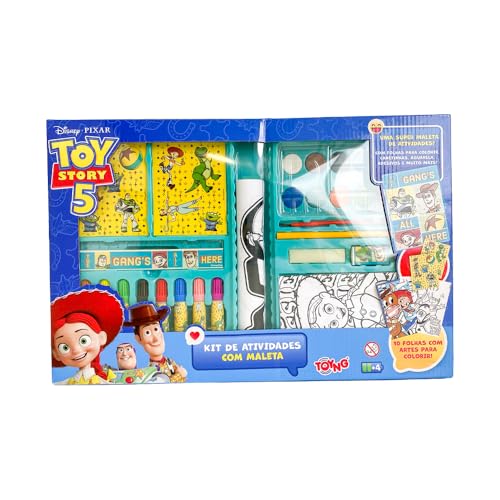 Maleta de Pintura Infantil Toy Story Disney Toyng - Estojo Artístico Kit Escolar de Desenho e Colorir