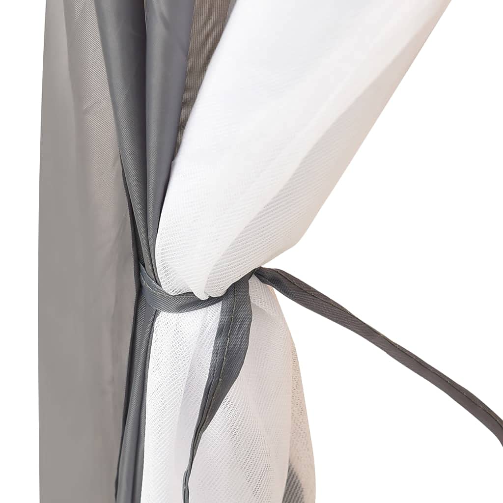 Tente de piscine en tissu - 660 x 580 x 250 cm - Gris - Résistant aux UV - Avec parois latérales en maille - Cadre en acier stable - Idéal comme protection solaire, auvent, accessoire