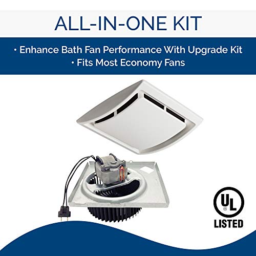 Image of Broan-NuTone QK60S Bathroom Ventilation Grille Upgrade QuickKit, 2.5 Sones, 60 CFM Fan Motor, White
