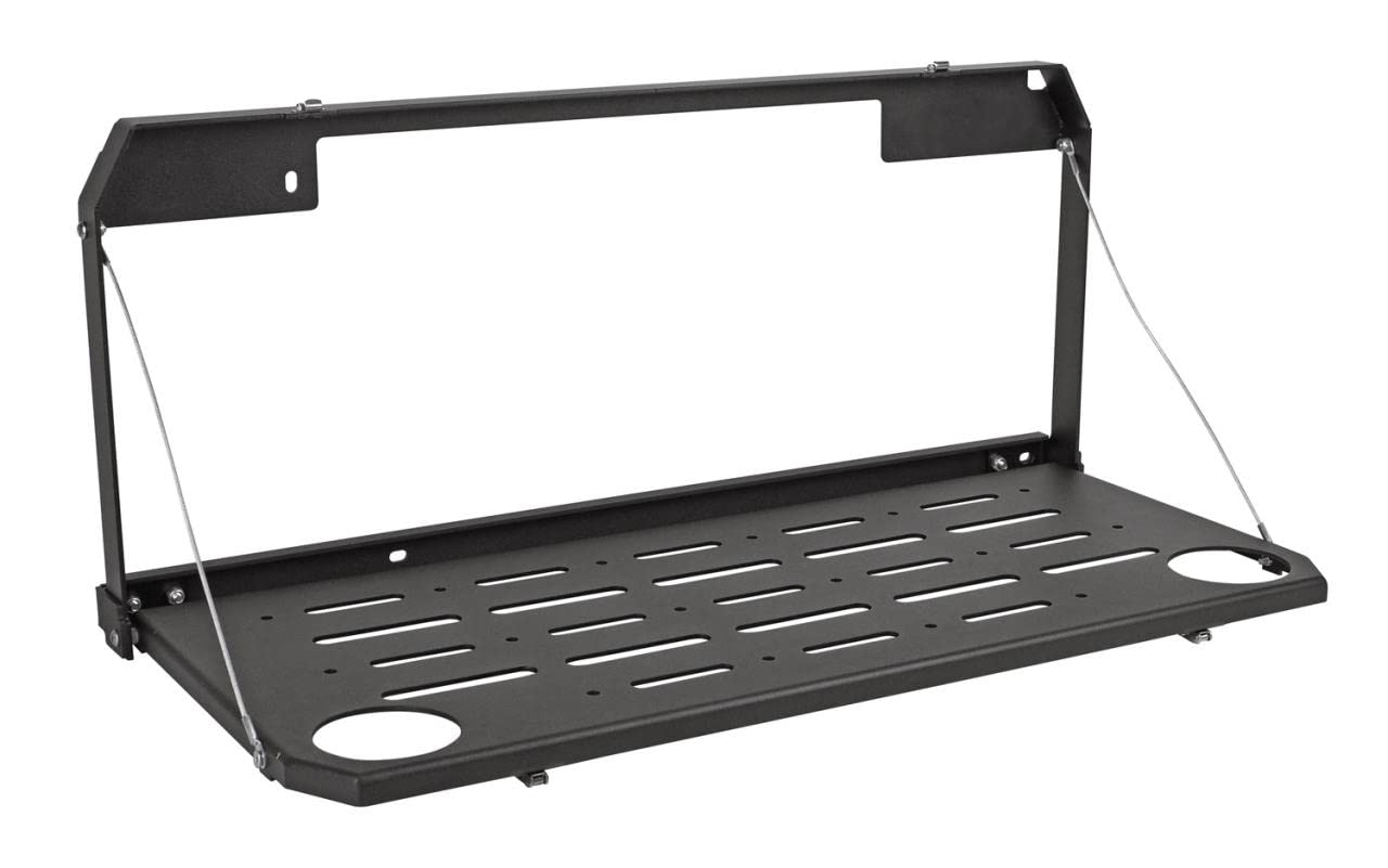 Mesa de almacenamiento plegable portón trasero negro chapa de acero para portón trasero mesa Offroad adecuado para vehículos todoterreno