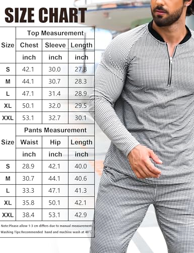 LecGee Mens 2 Piece Tracksuit Long Sleeve Zip Polo Shirts Set Jogging Casual Sweatsuit Athletic Outfits 6