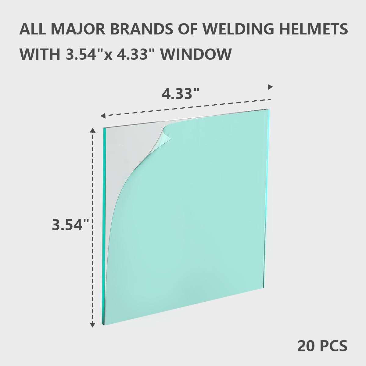 11 x 9 cm Schweißhelm-Haube, transparente Linsenabdeckung, universeller Schweißschutzlinsen-Ersatz (20 Stück)
