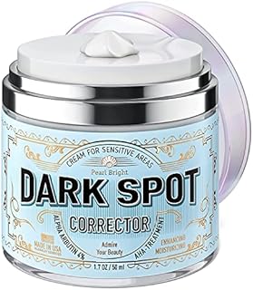 PearlBright Dark Spot Remover for Face, Body and Sensitive Areas - Natural Skincare for Underarms, Elbows & Privates - Made in USA - Dark Spot Corrector with Licorice, Mulberry Extract Arbutin, 1.7OZ
