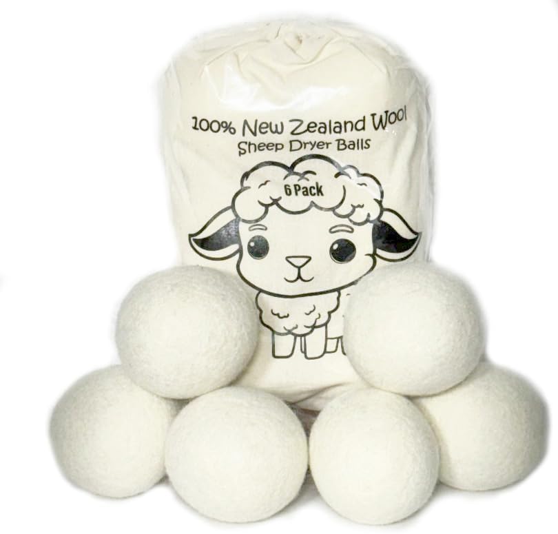 Bolas secadoras de lana orgánica Suavizante de tela natural reutilizable Reduce las arrugas y el tiempo de secado Las bolas grandes para secadora