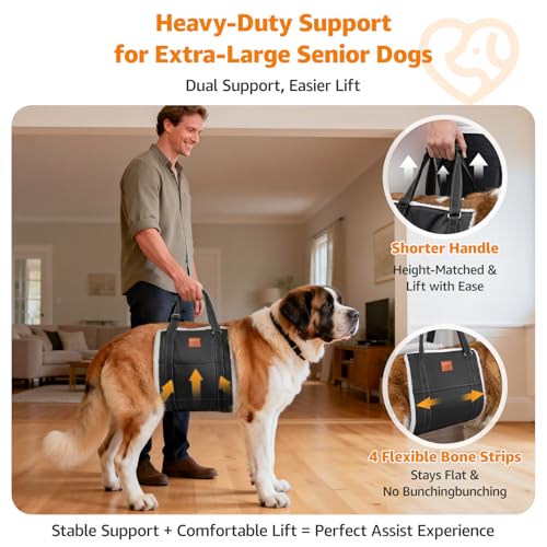 Image of LOOBANI Dog Sling for Large Dogs Hind Leg Support, Portable Dog Lift Harness for Back Legs, Comfortable Leg Support Assistance for Elderly Dogs with Hip, ACL Brace, Senior, Injured