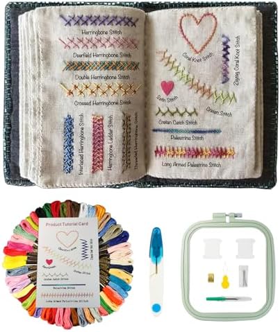 DIY Stitch Book,Handmade Stitch Book Embroidery Set, Embroidery Pattern Suitable for Beginners and Embroiderers (Style A)