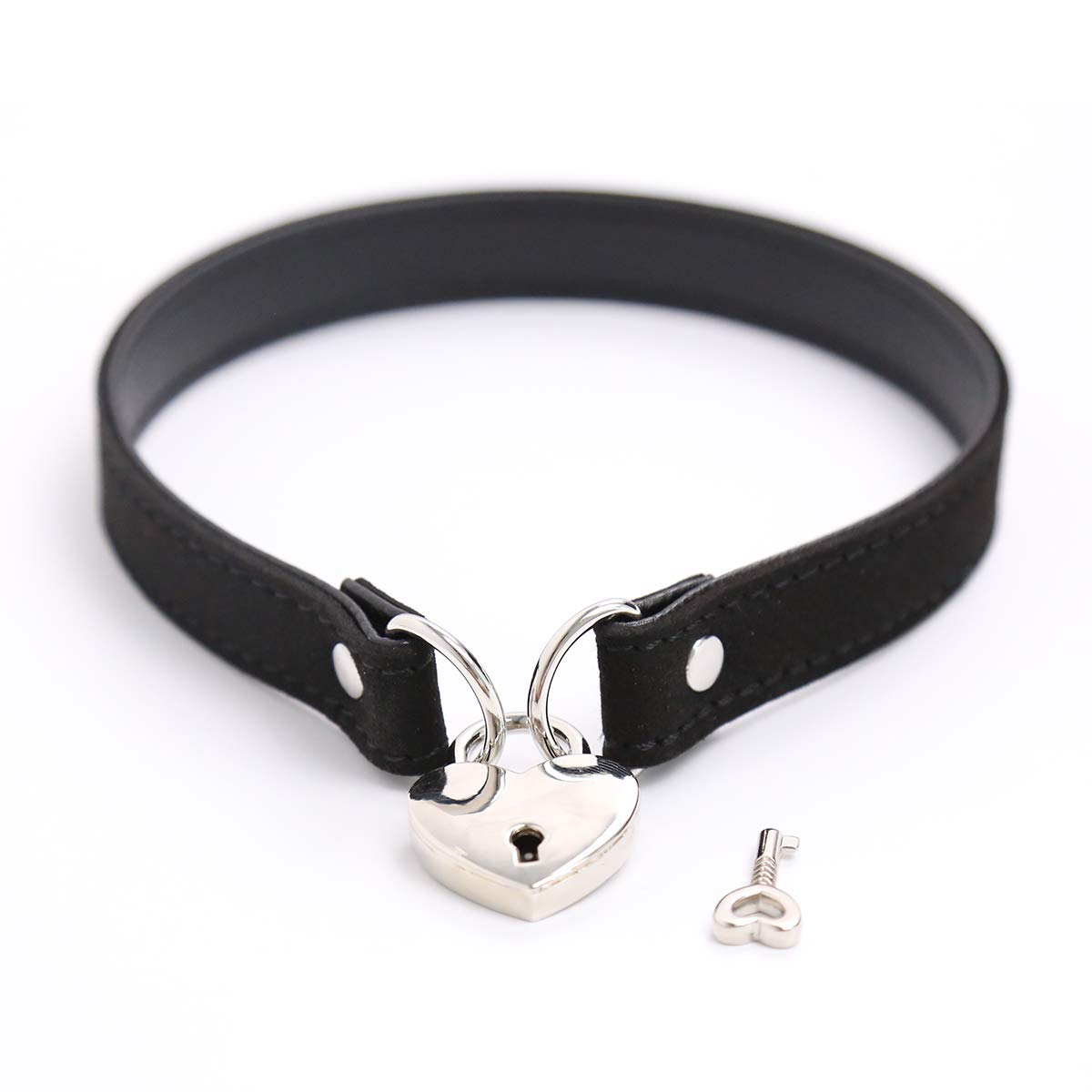 SuccubaSuccuba Padlock Collar Necklace Lolita Collar Cat Kitty Velvet Necklace (H, 14)