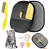 Pet Hair Removal Glove - Electrostatic Pet Hair Remover, Cat & Dog Hair Remover Tool for Couch, Furniture, Carpet, Car Seat, Curtain, Reusable Double Sided Cat Grooming Gloves (1PC)