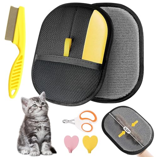 Pet Hair Removal Glove - Electrostatic Pet Hair Remover, Cat & Dog Hair Remover Tool for Couch, Furniture, Carpet, Car Seat, Curtain, Reusable Double Sided Cat Grooming Gloves (1PC)
