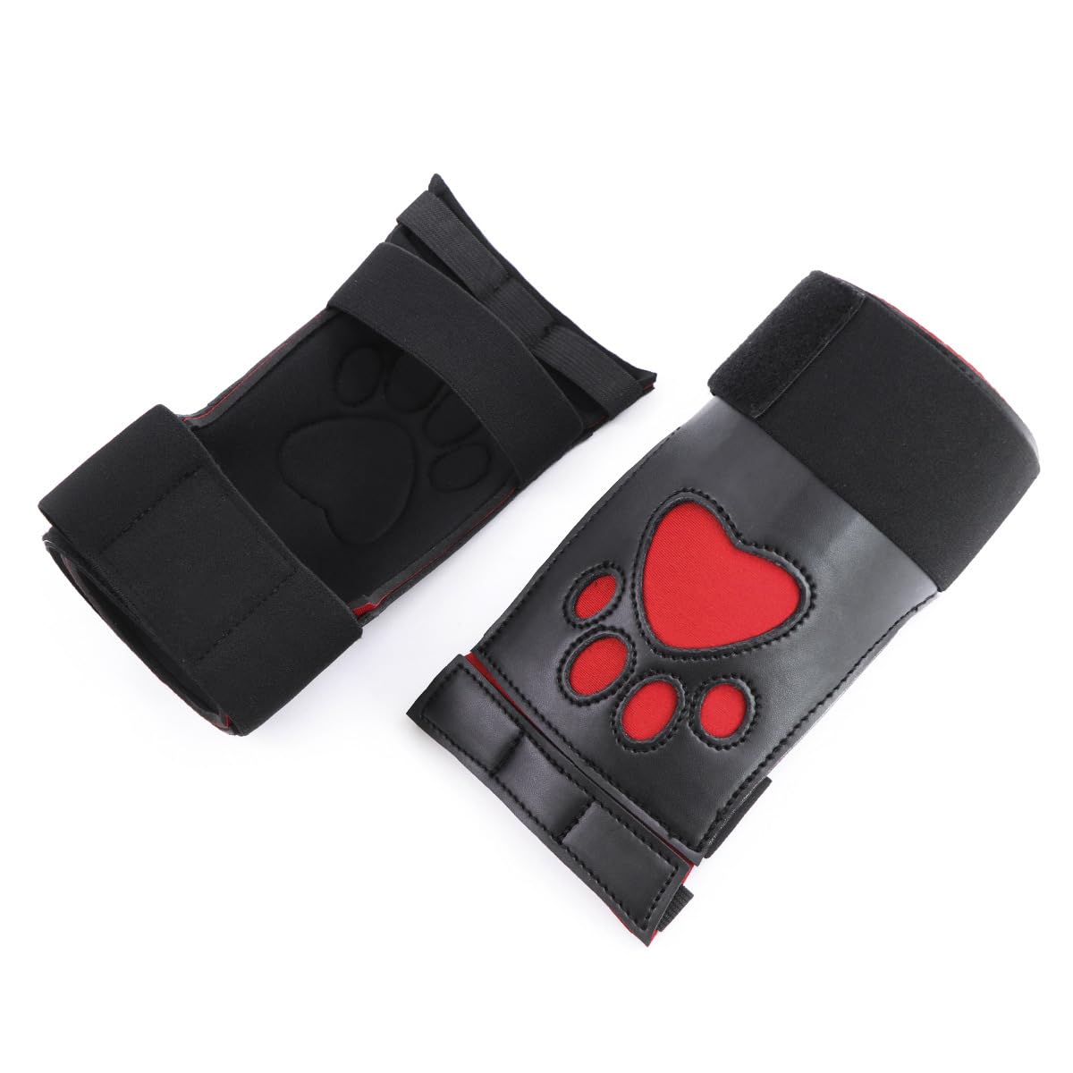 Dog Paw Crawl Glove PU Leather Paw Padded Mittens Halloween Christmas Costume Accessories: Black