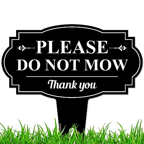 Please Do Not Mow Sign 13x13 Heavy Duty Integrated Ground Stakes Indoor/Outdoor Use Rust Free Aluminum Composite Made in USA by My Sign center