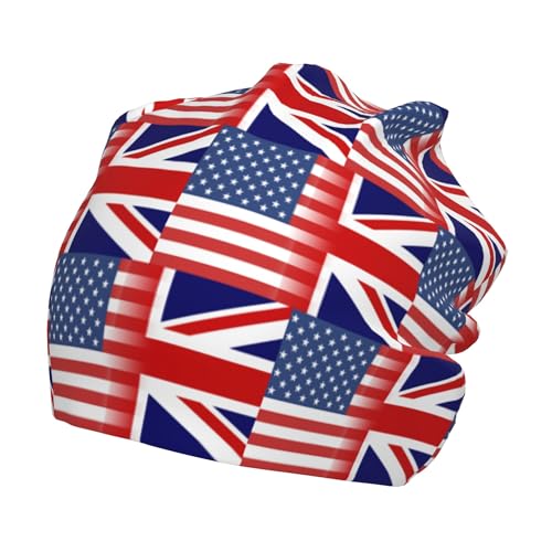 Union-Jack American Flag Children Hip Hop Knitted Hat Kids Elastic Leisure Knit Cap Warm Sleep Beanies Black
