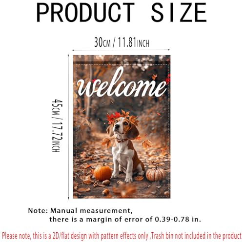 Image of Nuxovilar 12x18 inch Beagle Dog Fall Leaf Wreath Flag