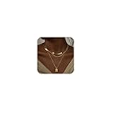Layered Gold Silver Necklaces for Women, Stackable Stack 14K Real Gold Plated Silver Chain Necklace Diamond Circle CZ Layering Pendant Necklaces Trendy Gold Jewelry Set Gifts