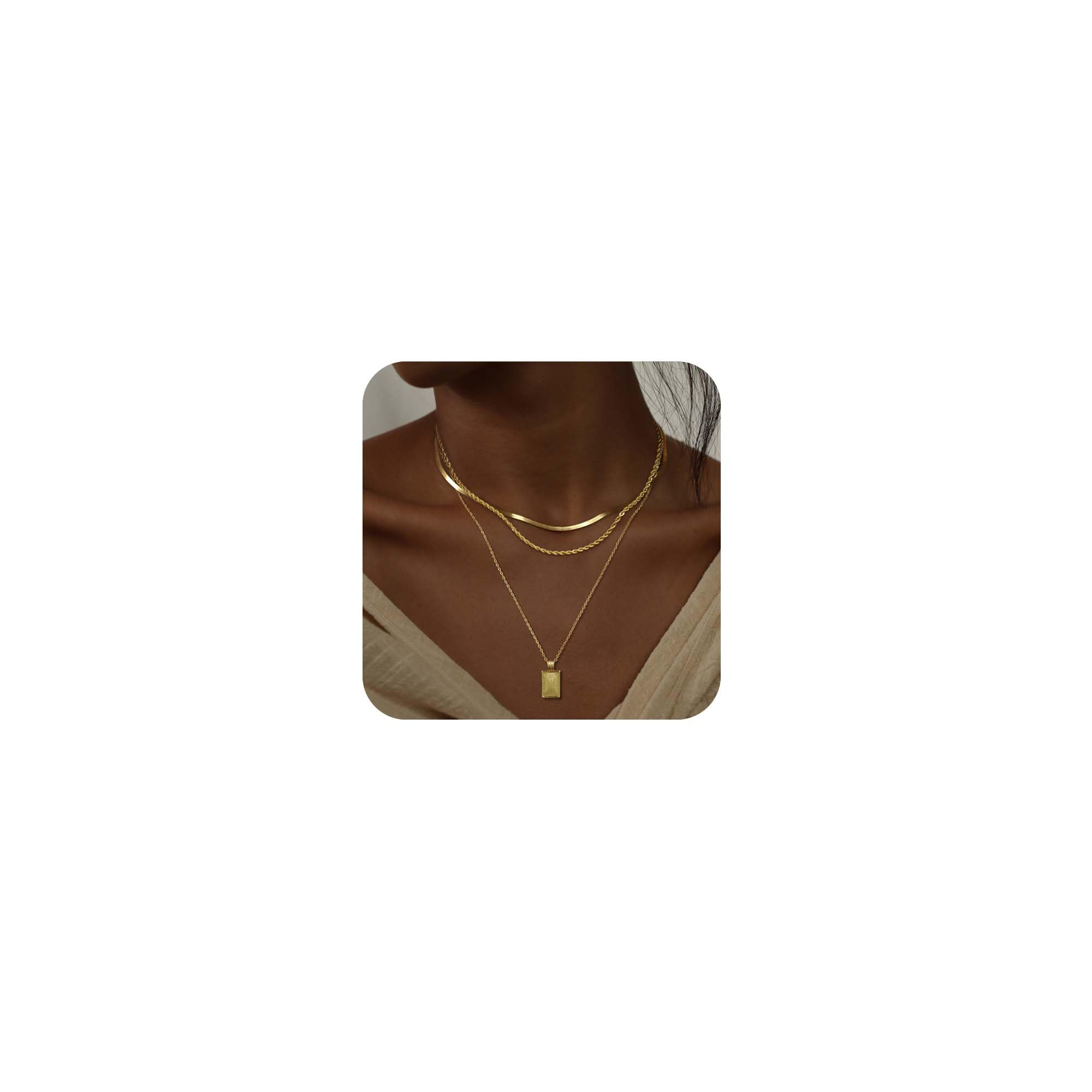 KyerlynLayered Gold Silver Necklaces for Women, Stackable Stack 14K Real Gold Plated Silver Chain Necklace Diamond Circle CZ Layering Pendant Necklaces Trendy Gold Jewelry Set Gifts