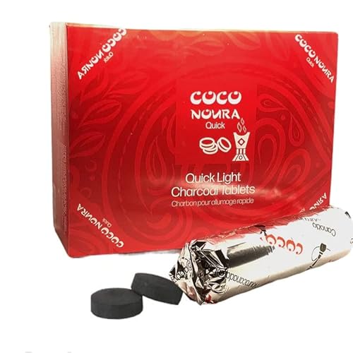 New Coco Noura Quick Light Charcoal - 33Mm - Full Box - Instant Charcoals For Hookah, Shisha, Incense, Hookah Pipe Incense Easy Lite - Canada's Choice #TOP23