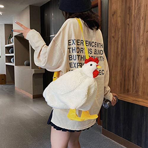 KESYOO Feminino Bolsa de Frango Bolsa Crossbody Cartoon Galo Bolsa de Ombro Bolsas de Pelúcia Cartei