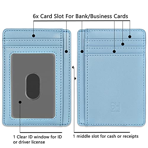 Image of GH GOLD HORSE Slim RFID Blocking Card Holder Minimalist Leather Front Pocket Wallet for Women | Slim