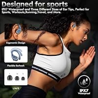 HAOYUYAN Wireless Earbuds Bluetooth 5.3 Kopfhörer mit 80H Wiedergabe, IPX7 Wasserdicht Over Ear Buds mit LED Power Display für Sport Laufen Workout (Marineblau) – Ansicht 5