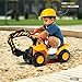 Play22 Toy Tractors for Kids Ride On Excavator - Music Sounds Digger Scooter Bulldozer Includes Helmet with Rocks - Pretend Play - Toddler Construction Truck