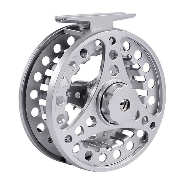 FANGBLUE Fly Fishing Reel Aluminum Alloy 7/8 WT Large Arbor 2+1BB Interchangeable for Saltwater and Freshwater Fly Wheel 7/8 WT (Sliver)
