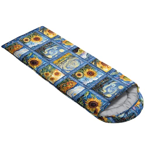 Image of QOOMO Ball Flower Camping Sleeping Bags,3 Season Warm & Cool Weather,Lightweight,Waterproof Sleeping Bags for Adults & Kids,Traveling,and Outdoors,Camping Gear Equipment