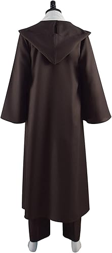 Miniatura 4 de Disfraz para adultos, túnica de caballero con capucha, uniforme completo de jedi, disfraz de hombre para Halloween, cosplay, atuendo con capa