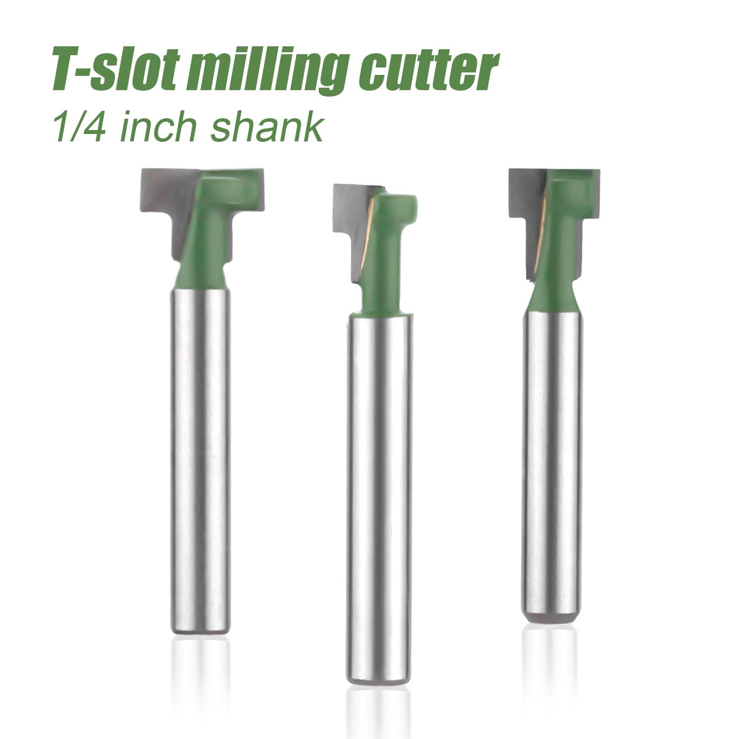 3pcs Keyhole Router Bits Set, 1/4 Inch Shank T Slot Cutter Set Router Bits, Blade Diameter 5/16", 3/8", and 1/2" - Image 4