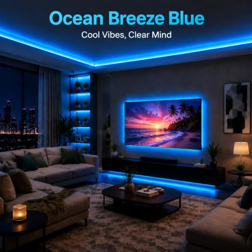 Image of MORIACC 19.68ft LED Lights for TV, RGB TV LED Backlight for 55-85 Inch TVs, Music Sync Strip Lights Behind TV, APP & Remote Control, USB Powered for Bedroom Gaming Home Theater