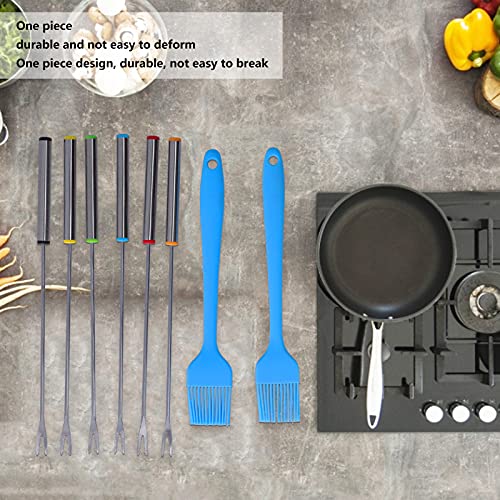 BBQ Skewer Brush Kit, Anti Scalding Safe Barbecue Grill Tool Set Grill Accessories Heat Insulating 2Set Food Grade for Family for Backyard for Kitchen