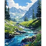 Mountain Paint by Number for Adults-Landscape Paint by Numbers for Adults Beginner,Mountains Paint by Numbers for Gift Home Wall Decor(Mountain,16x20 inch)