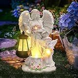 KPFCJSDJ Solar-Powered Angel Garden Statue, Outdoor Garden Angel Statue - Outdoor Statues for Patio, Lawn Or Courtyard Landscaping Decorations