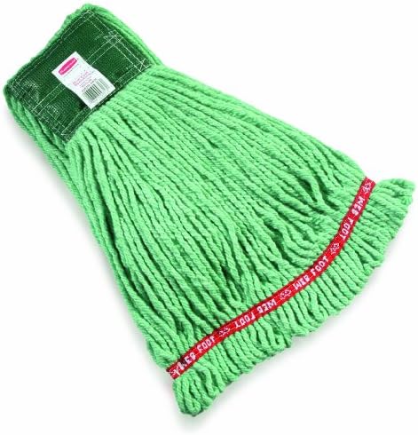 Rubbermaid Commercial Products Web Foot Shrinkless Medium 20 OZ Blend Wet Mop, 5" Headband, Green, for Janitorial/Professional Cleaners for Hard Floors Hardwood/Tile/Smooth Concrete image 2