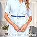 Women Leather Belt for Jeans Pants Fashion Ladies Skinny Belt for Dresses Thin Belt with Single Prong Buckle,royal blue,S