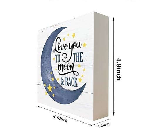 Miniatura 2 de Letreros de madera inspiradores, decoración de guardería, caja de madera, decoración de escritorio, decoración de mesa, letrero de luna de estrella,
