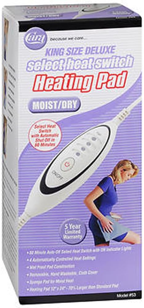 Cara Heating Pad Select Heat Switch Moist/Dry King Size Deluxe, Pack of 2