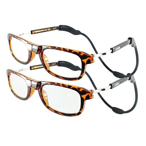 Podwójne opakowanie pętli wysokiej jakości magnetyczne okulary do czytania, unisex, regulowane i wygodne