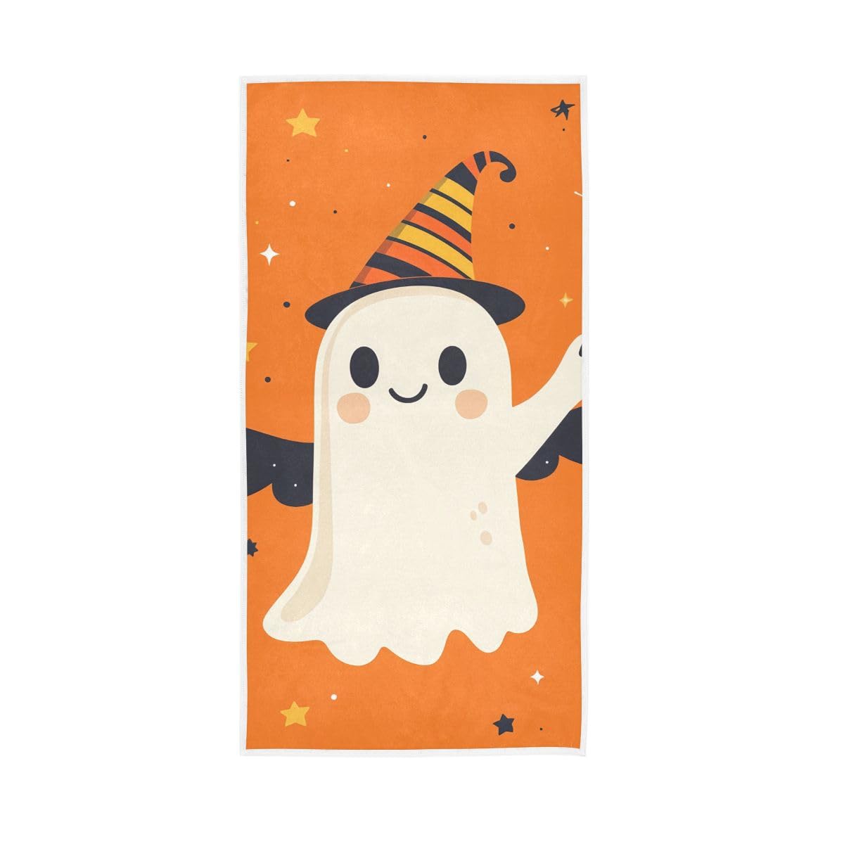 HUYGD Halloween Specter with Wings Hand Towel Cotton Absorbent Soft Decorative Towel for Bathroom 15 x 30 Inch