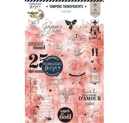 23 Transparent Stamps 'Florilges Design Cinnamon and Chocolat' Christmas Spirit