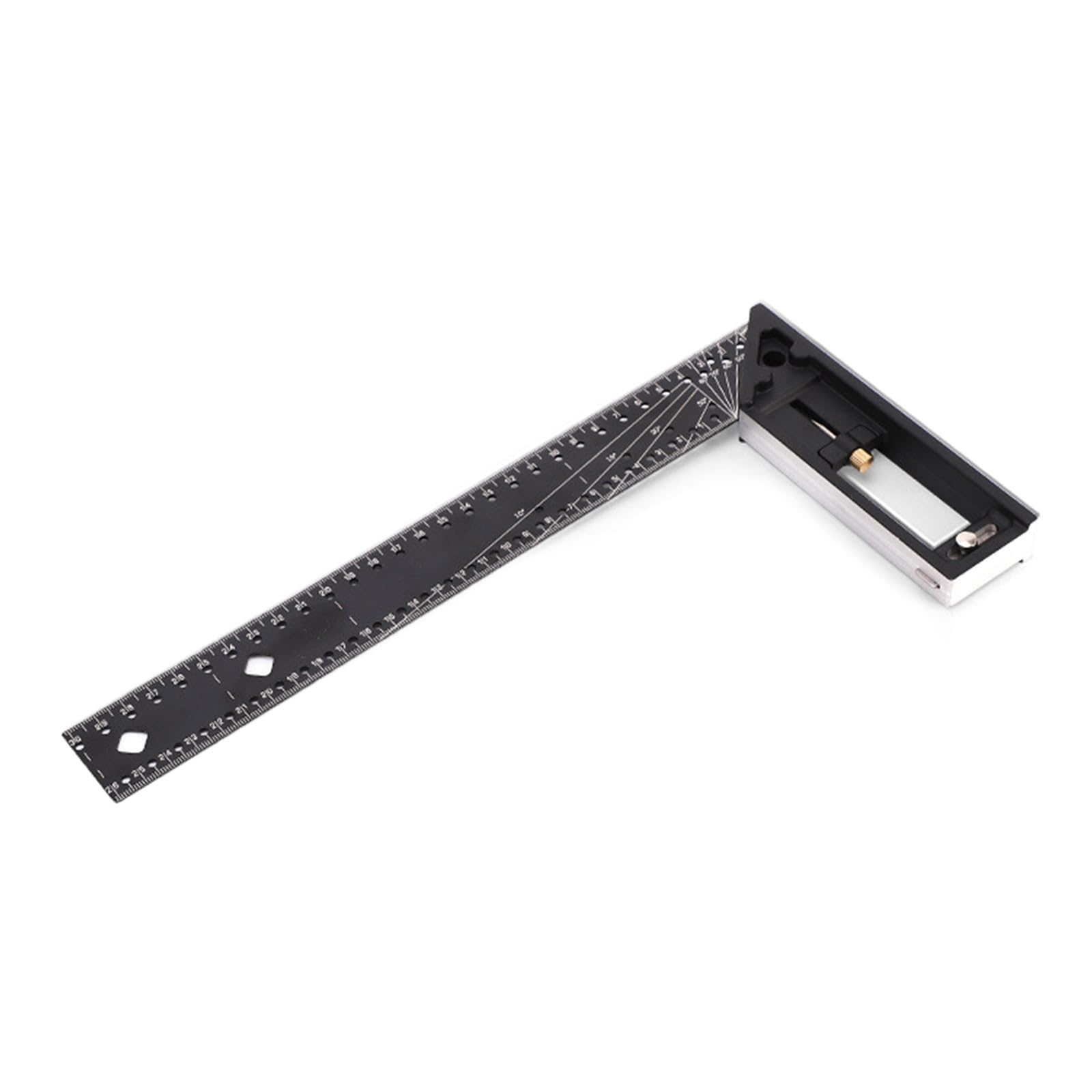 30-90 Degree Square with Marking Hole Measuring Ruler 12inch Combination Square for Measuring Woodworking Carpentry
