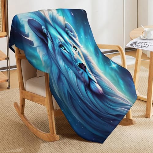Couverture flannel lion douce de qualité supérieure lavable en machine - 7