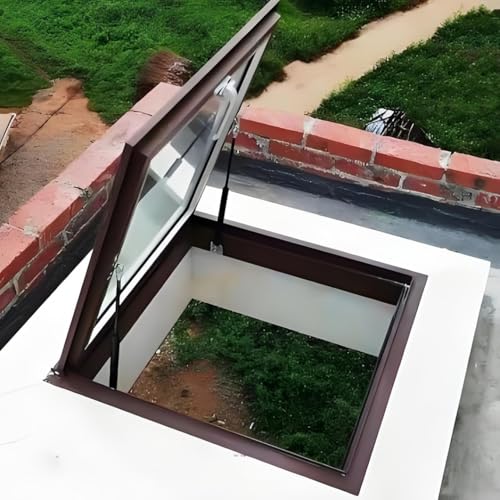 Dachfenster mit Griffen, Aluminium-Lüftungsluke für Dachboden- und Sonnenraumbeleuchtung Dachfenster mit Griffen, Aluminium-Lüftungsluke für Dachboden- und Sonnenraumbeleuchtung