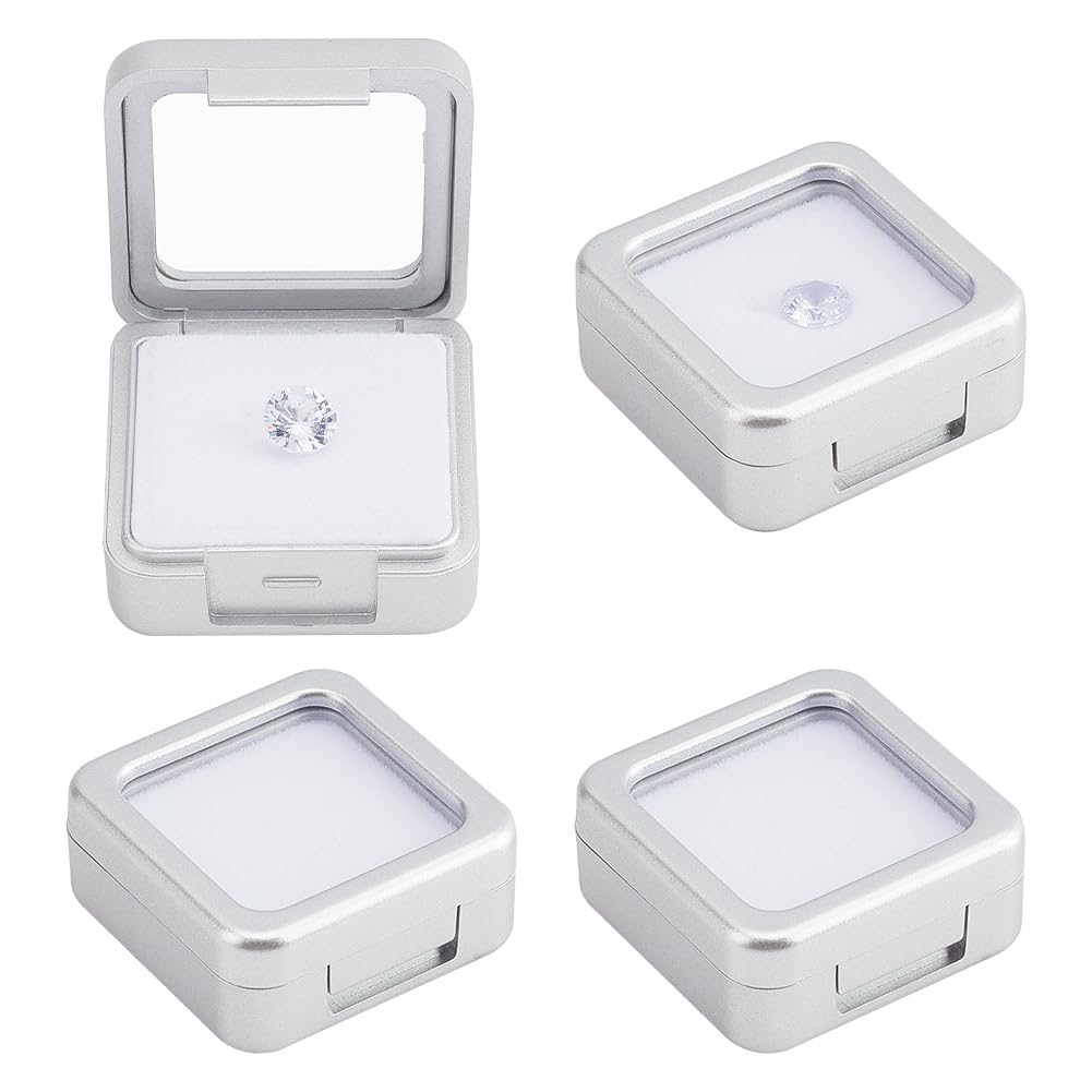 Amazon.com: BENECREAT 4 Pcs Silver Gemstone Display Box, 1.57x1