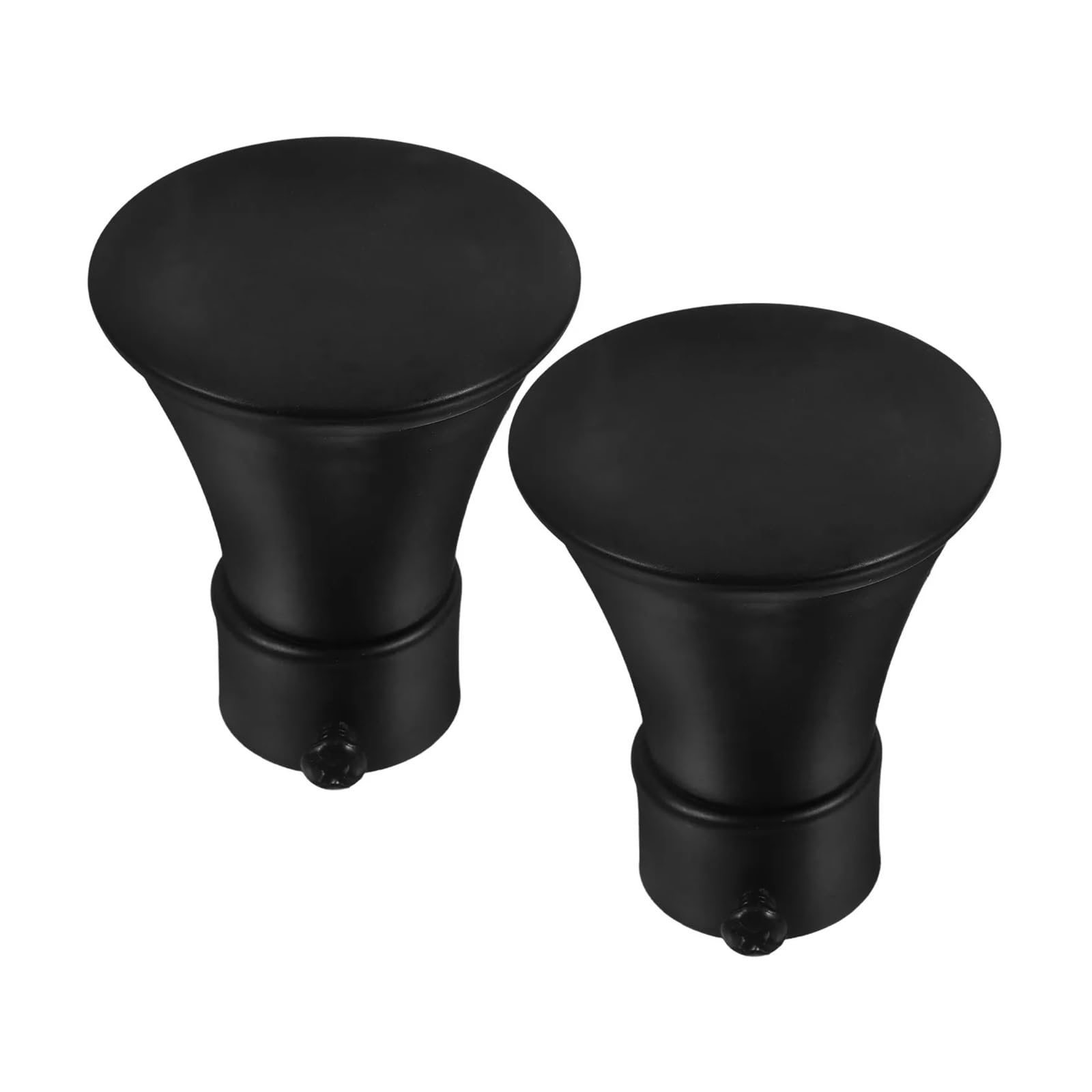 Xavren Curtain Rod Finial Screw 4pcs Curtain Rod Finials Black Iron Pole Decorative Ends for Living Room Bedroom Window Replacement Cap Accessories for Drapery Poles