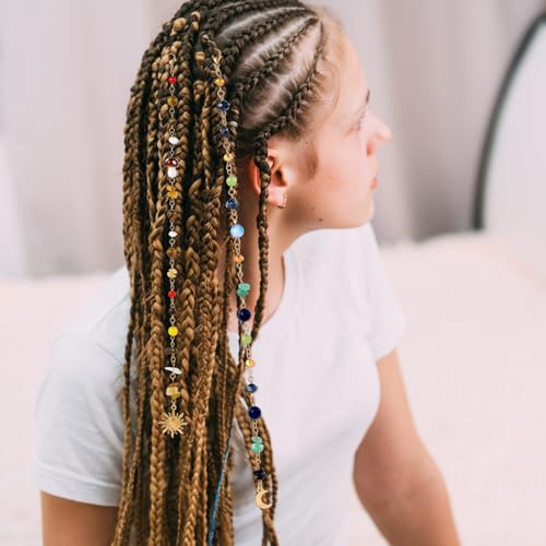 2 piezas accesorios para trenzas con dijes coloridos miniatura 4